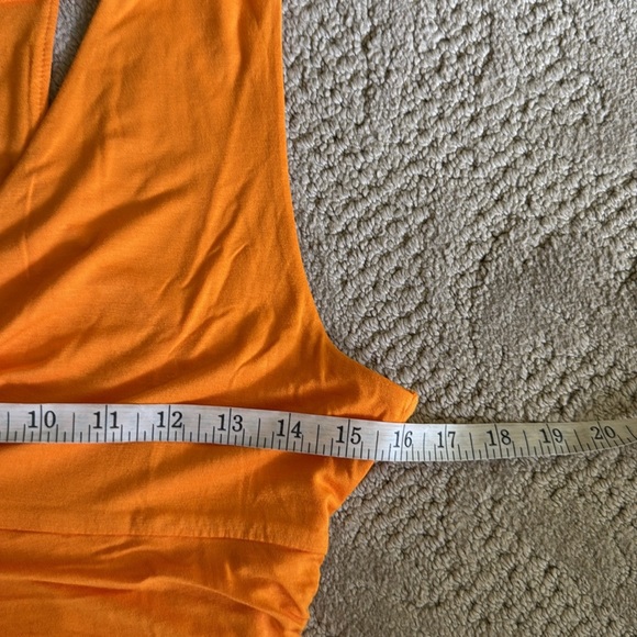 NWT By Anthropologie Asymmetrical Halter Orange Mini Dress Size Large - Picture 11 of 15